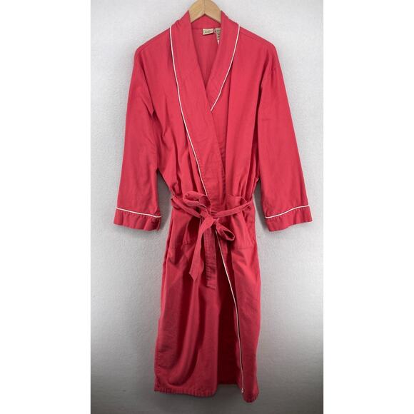 L.L. Bean Other - LL Bean Robe Women XLP Petite Belt Lounge Sleepwear Bathrobe Brushed Cotton Red
